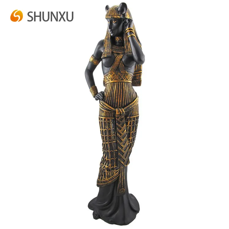 Estatua de diosa mitológica egipcia Flirty Bastet de 10,75 pulgadas, estatua de decoración de pie para el hogar, estatua
