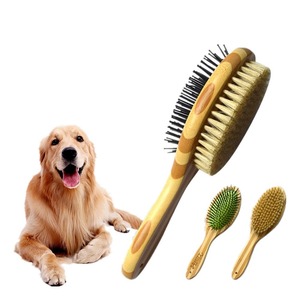 Professionnel Pour Animaux De Compagnie Chien Fourrure Peigne À Cheveux Animaux Double Face Pin & Soies Bambou Brosses Chiens Chats Chiot Cheveux Propre Toilettage peigne Brosse - Product Image 4