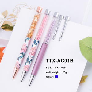 TTX笔组制造商中国玫瑰金水晶宝石批发原材料圆珠笔 - Product Image 2