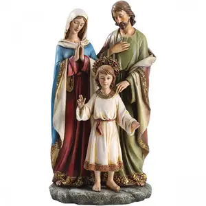 Estatua de resina de alta calidad personalizada, figuritas de la Santa Familia, venta al por mayor