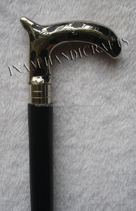 Yinam — bâtons de marche en bois faits à la main, avec manche en laiton et métal, par un styliste, nouveauté - Product Image 3