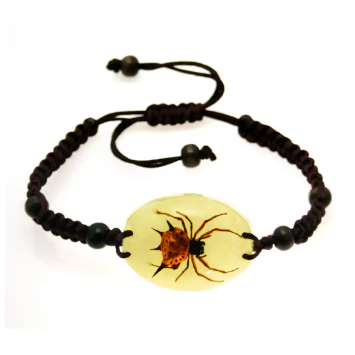 Уникальный крутой персонализированный браслет из смолы с изображением настоящего насекомого паука жука ювелирные изделия Смешанный заказ приветствуются Заводские переговоры