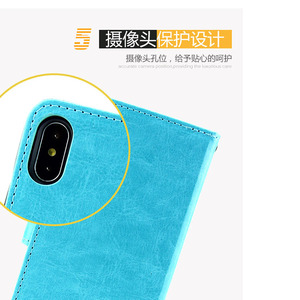 Flip caso de la cubierta con ranura para tarjeta para iPhone XS. XR de cuero dividido teléfono caso diseño suave TPU - Product Image 4