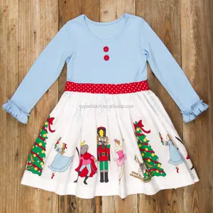 最新ファッションプレオーダーかわいいクリスマスサプライズくるみ割り人形女の赤ちゃんコットンショートドレス