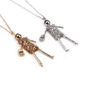 スタイリッシュな最新の人形ネックレス金メッキフレンチ人形ペンダントネックレス - Product Image 2