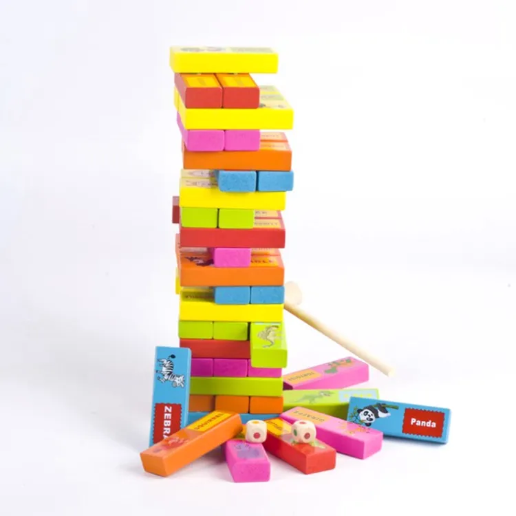 जल्दी शैक्षिक बोर्ड खेल लकड़ी के निर्माण stacking ब्लॉक
