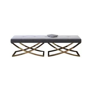 Button Tufted Bedroom Ottoman Velvet <strong>Bench</strong> <strong>Sofa</strong> - Product Image 1