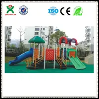 Gökkuşağı oyna set fiyatları/açık çocuk ahşap korsan gemisi oyun alanı/plastik salıncak ve slayt set guangzhou QX-B0129