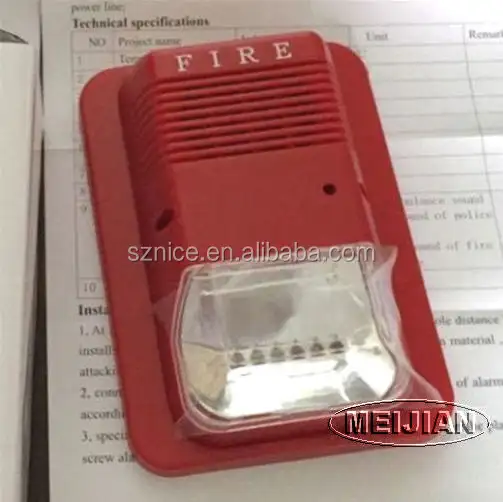 Sistema de alarme de incêndio, sistema de alarme de incêndio dc24v sirene de emergência