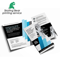 Z élégant A4 200 Gsm impression numérique Brochure Design dépliant plié avec estampage à chaud patinage ours brillant Art papier carton