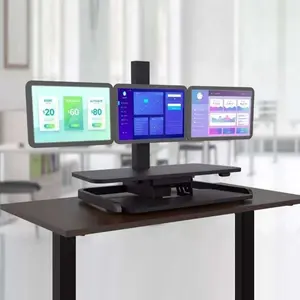 Suministro al por mayor Mejor precio Eléctrico Sit Standing Office Desk Converter Stand up Desk Converter con 3 monitores