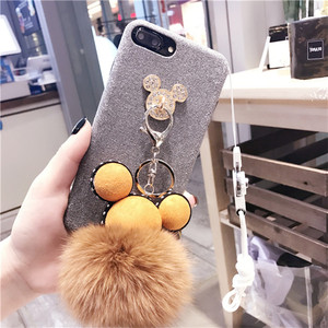Sang Trọng Kim Cương Sang Trọng Phim Hoạt Hình Chuột Thỏ Lông Bóng Tua Mềm Tpu Trường Hợp Với Dây Buộc Cho Iphone7/7 Cộng Với/6/6 Cộng Với - Product Image 5