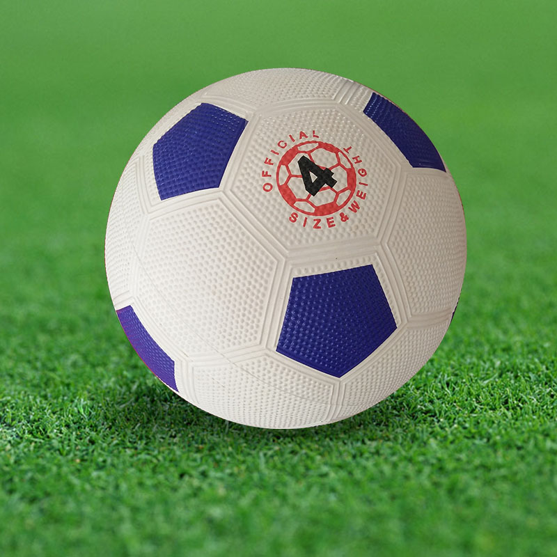 Индивидуальный логотип белый и синий оптом резиновые футбольный мяч