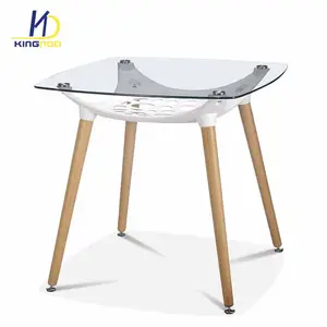 Odern-mesa de comedor de doble capa, mesa redonda de cristal