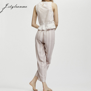Moda de las <span class=keywords><strong>mujeres</strong></span> de encargo arena rayas pantalones de dormir - Product Image 2