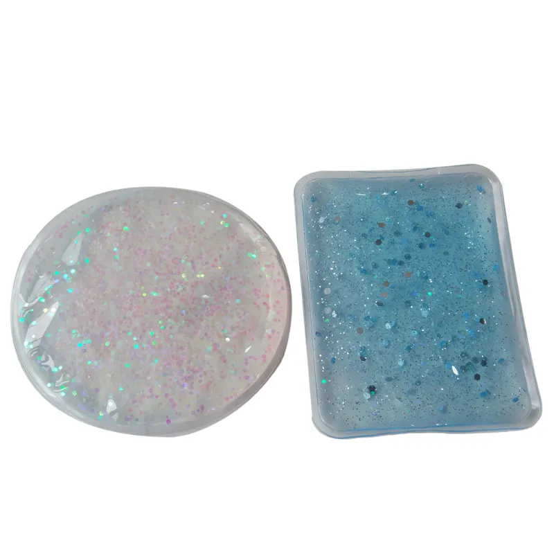 Round and square glitter gel kids cool pad pain relief bulk ice packs