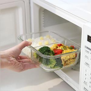 New bán buôn dễ dàng Snap khóa cao Borosilicate lò microwavable <span class=keywords><strong>2</strong></span> ngăn Glass Prep bữa ăn thực phẩm container Hộp Ăn Trưa - Product Image 3