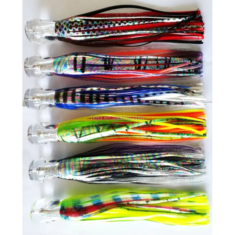 Sea fishing big Game Trolling Fishing Lure double Octopus Skirt Tuna Marlin Big Lure Resin Jet head lure