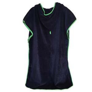 100% di cotone <span class=keywords><strong>turchese</strong></span> con cappuccio asciugamano Poncho compresso monouso telo mare per adulti con stile tropicale - Product Image 3