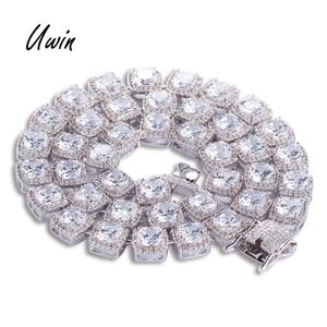 Gargantilla de tenis de circonia cúbica AAA para hombre y mujer, Gargantilla ostentosa de circonia cúbica, cadena cuadrada, joyería de rapero - Product Image 1