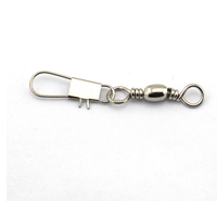 Connecteur de pêche en acier inoxydable, accessoires de pêche, émerillon à barillet + mousqueton à verrouillage ou mousqueton B, matériel de pêche