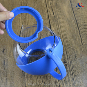 Tetera de Vidrio Azul Popular Resistente al Calor de 750 ml con Infusor y Asa de Plástico, Hervidor de Té Caliente, Jarra de Vidrio - Product Image 4