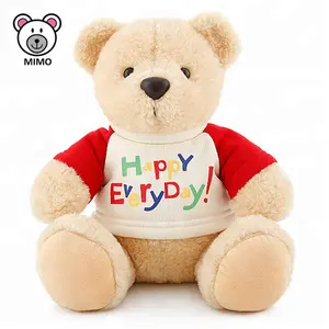 Happy Everyday Sublimasi Teddy Beruang Kaus Kustom Custom Logo Cetak Stuffed Animal Lembut Mewah Anak-anak Mainan Teddy Beruang Besar