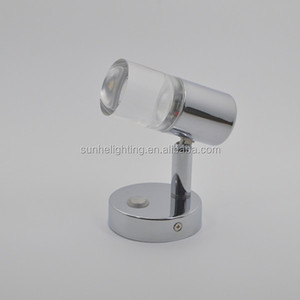 De alta potencia montado en la <span class=keywords><strong>pared</strong></span> de la lámpara ajustable caravana <span class=keywords><strong>Interior</strong></span> LED proyector 12v 250 lúmenes de níquel cepillado con interruptor - Product Image 2