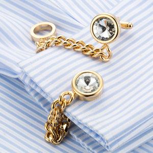 High Quality Double <strong>Initial</strong> Custom logo Engraved Blanks Pen Set Chain Crystal <strong>Cufflink</strong> - Product Image 5