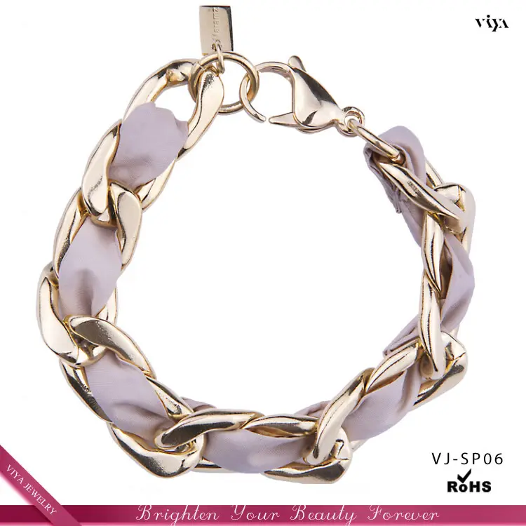 Pulsera de cadena de acero inoxidable 316L para mujer, pulsera de estilo europeo, fabricante de pulsera de cadena de oro personalizado, novedad de 2014