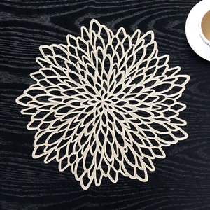 Thiết kế thời trang Hollow Rose Gold placemat trang trí thanh lịch bát giác Vinyl cách nhiệt bền vững nơi mat - Product Image 1