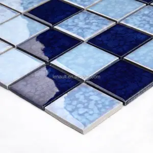 Mosaico de azulejos de porcelana para piscina, venta directa de fábrica