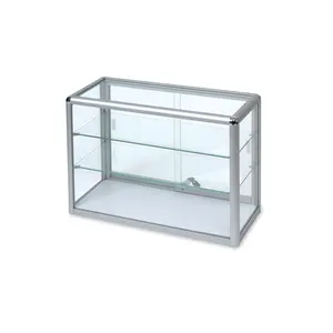 Vitrine rectangulaire en verre trempé, cadre en aluminium personnalisé, pièces