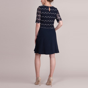 Vendite calde Mezze Maniche Smerlato In Pizzo Di Maternità Midi Incinte del Vestito A Strati Vestito di Cura - Product Image 4