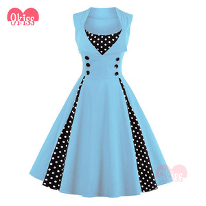 9 beso <span class=keywords><strong>Mujeres</strong></span> Más El Tamaño de Lunares Oscilación 50 s Vintage Vestido Retro - Product Image 4