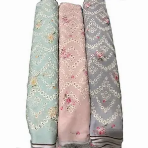 Telas de algodón bordadas <span class=keywords><strong>con</strong></span> impresión digital personalizada <span class=keywords><strong>con</strong></span> <span class=keywords><strong>agujeros</strong></span> - Product Image 1