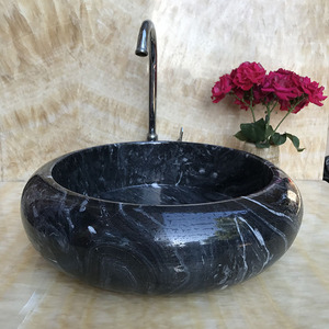 Baño diseño pequeño piedra mármol natural mano buque fregadero - Product Image 2