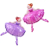 Воздушные шары из алюминиевой пленки с изображением балерины девочки мультфильма малыша дня рождения первого дня рождения Украшенные танцующей принцессой
