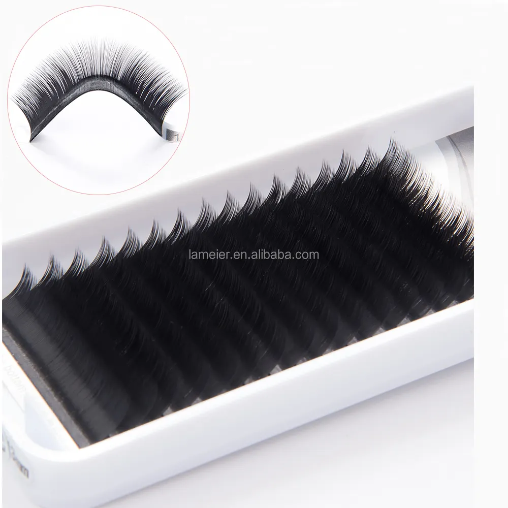 J B C D L curl Synthetic Mink Lash Extension, ellipse flat eyelashes individual private label eyelash extension