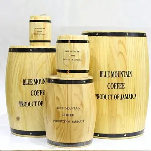 custom logo wood barrel coffee barrel storage empty barrel