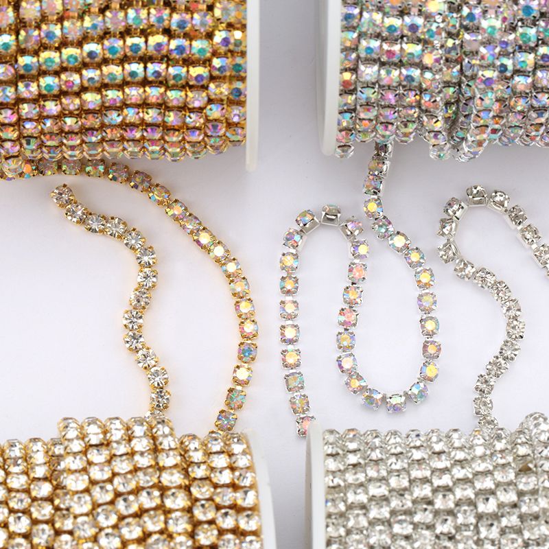 Crystal Silver Base Rhinestone Chain 