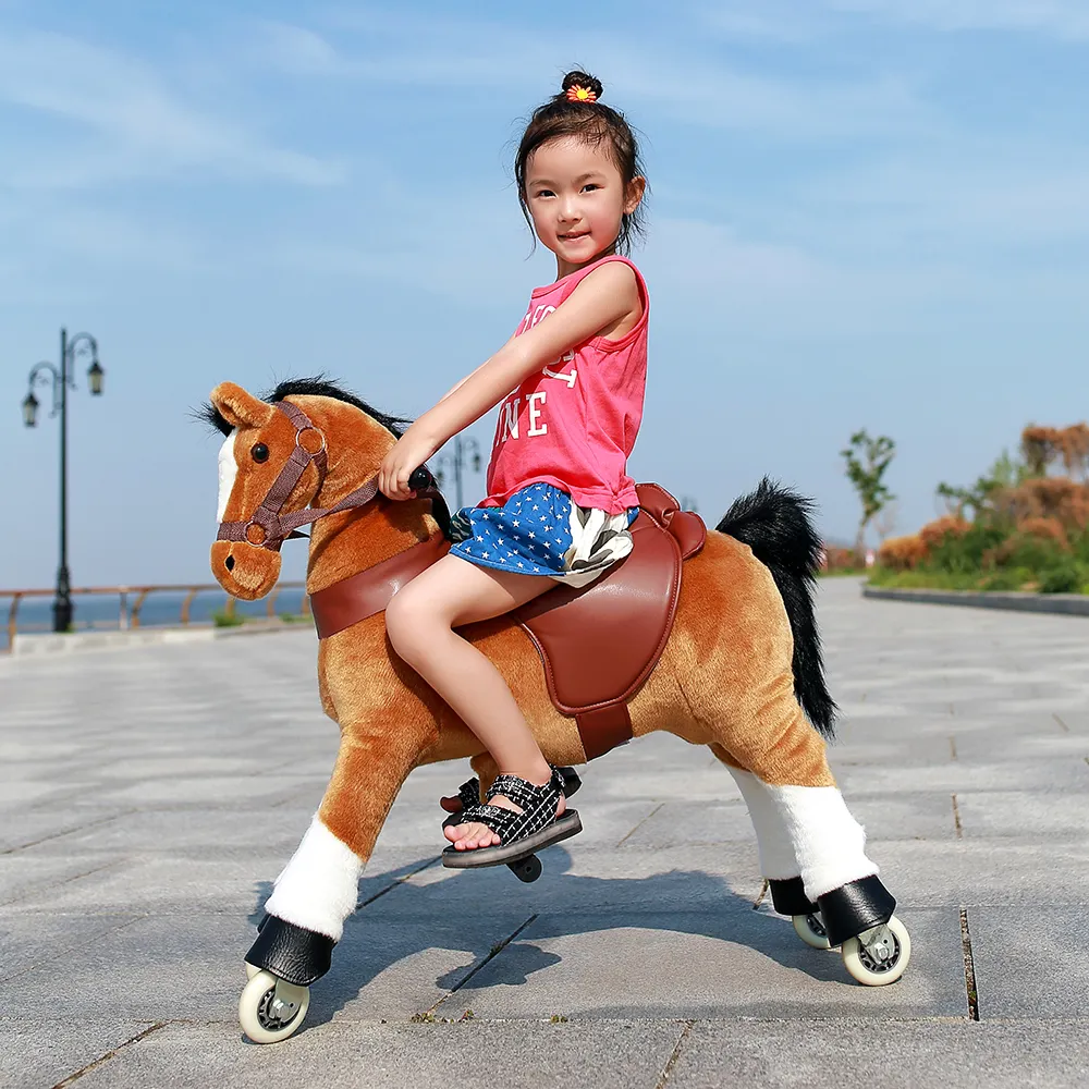 Montar en animales de juguete caminar caballo de juguete ruedas para niños y adultos