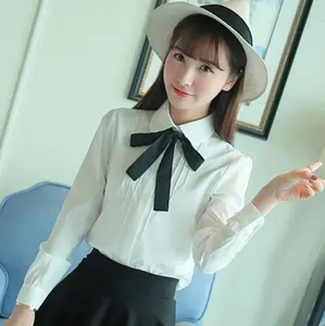 Summer latest new white loose long - sleeve women shirt