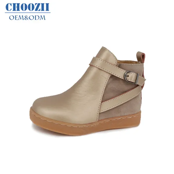 Choozii Guangzhou Latest European Style Children Girls Shoes Premium Leather Winter Kids Autumn Spring Ankle Boots Stock Lot