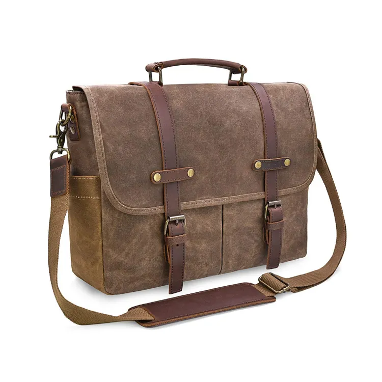 High Quality PU leather mens travel business laptop tote bag briefcase handbag