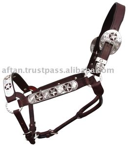Tambor indio Halter de caballo de cuero occidental de alta calidad teñido con relleno de vaca suave y hebilla de latón - Product Image 2