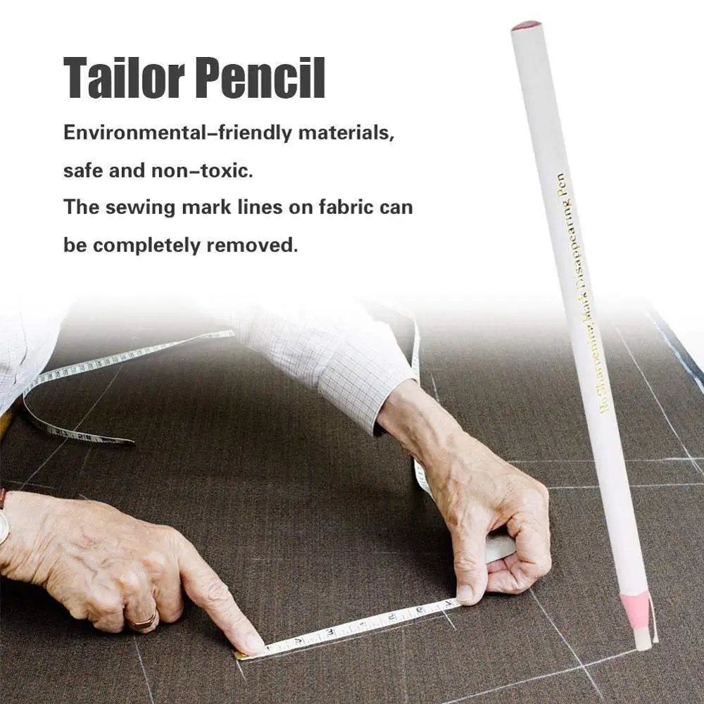 Tailor Mark Pencil Vải Vô Hình Tẩy Được Phấn Miễn Phí May Đánh Dấu Truy Tìm Bút Chì Công Cụ Đánh Dấu Cho Vải Da, Gói 12