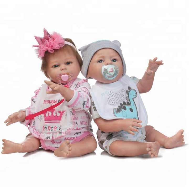 Bebê Reborn Gêmeos Original Realista Corpo Algodão Macio e os Membros de  Silicone Mais Barato