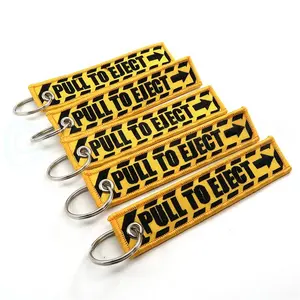 Billige Kunden Schöne Jet Durable Stickerei Keychain Flug Key Tag