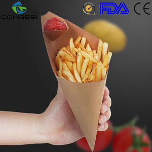 Popolare carta Kraft patatine fritte tazze da portare via scatola di cartone Pizza insalata pane scatola con manico logo Design personalizzato - Product Image 2